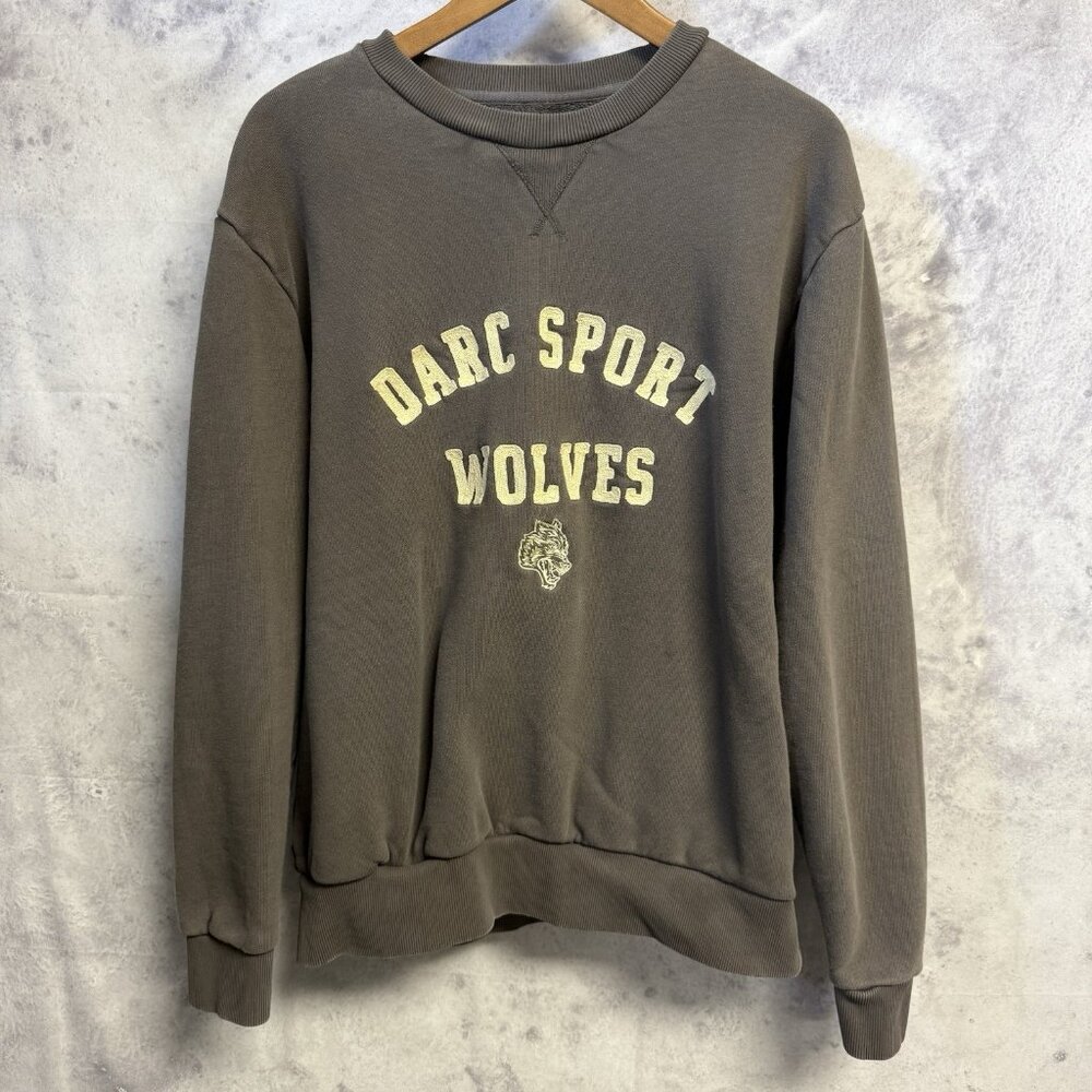 Darc Sport Wolves Sweatshirt Mens Large Gray Crew Neck Embroidered Gym Limited